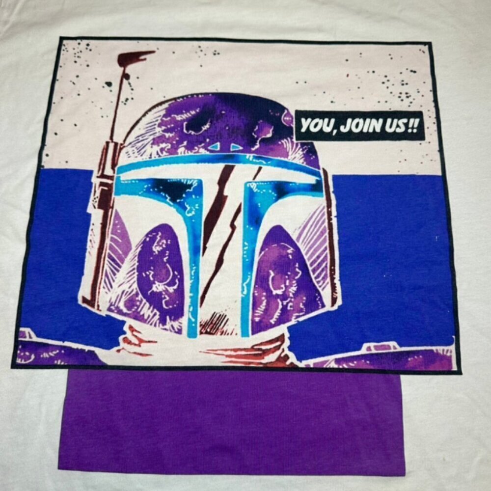 UNIQLO STAR WARS MANDALORIAN BOBA FETT YOU JOIN US T SHIRT Size XL - Picture 6 of 8